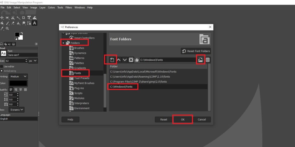 How to add new fonts to GIMP Step by Step Procedure
