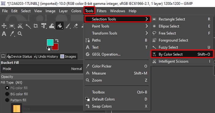 color select tool in gimp