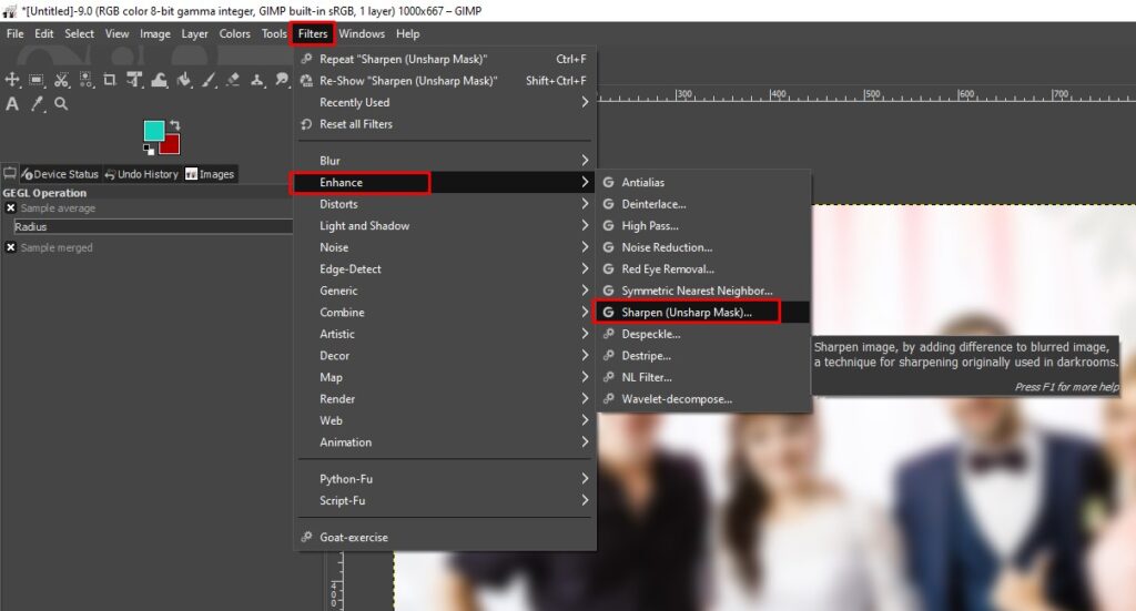 How to Make an Image Clearer in GIMP?
